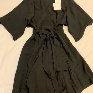 Black Wrap Mini Dress W/Tags (Small)